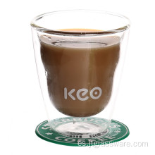 Taza de café de vidrio de borosilicato transparente Hademade